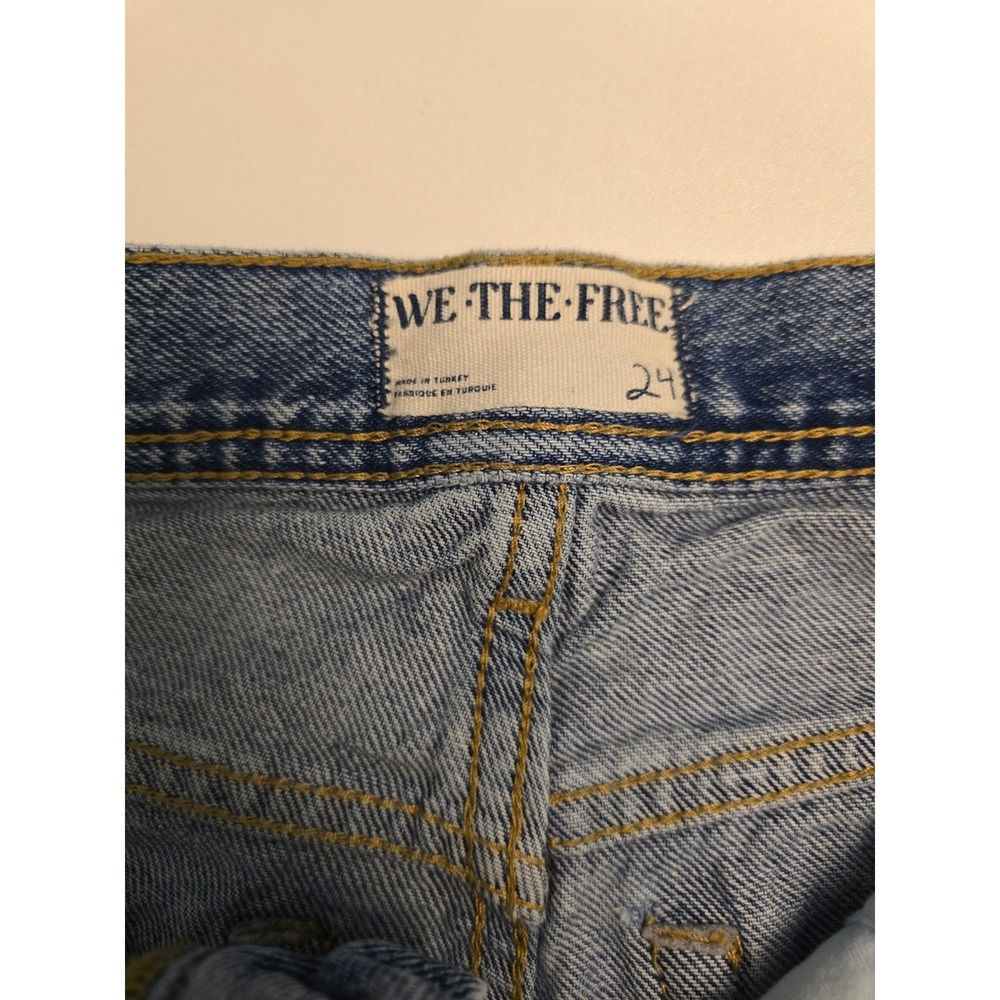 We The Free Mid Rise Straight Leg Distressed Jeans Women Size 24 - Picture 4 of 11